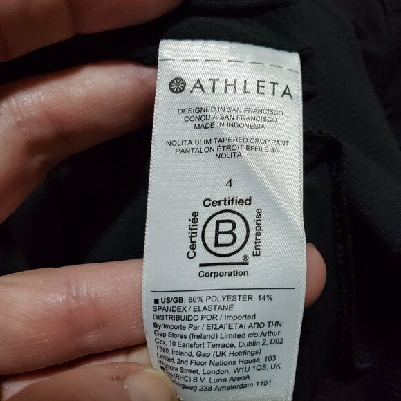 ATHLETA Nolita Slim Tapered Leg Crop Pants Travel Stretch Black Women's 4 x 25" - Picture 11 of 16